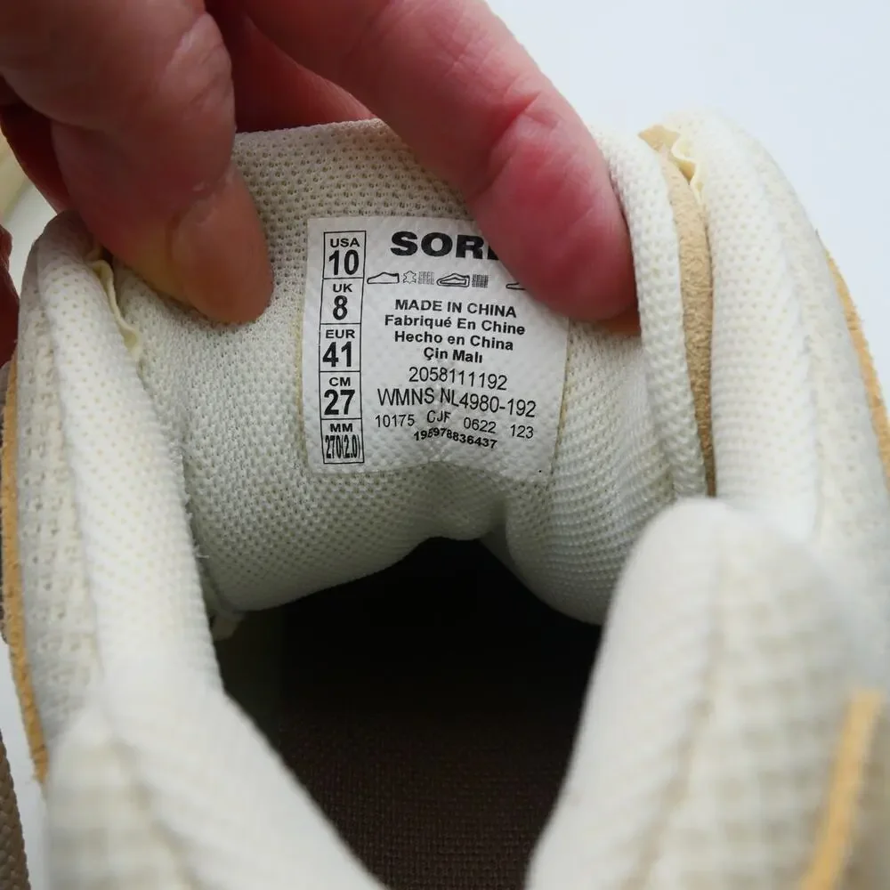 NEW Sorel Women's 10 Out N About Sport Wedge Bootie Chalk Beige Tan OPEN BOX